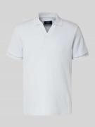 MCNEAL Regular Fit Strick-Poloshirt mit V-Ausschnitt in Hellblau, Größ...