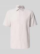 MCNEAL Regular Fit Freizeithemd aus Leinen-Baumwoll-Mix in Kitt, Größe...