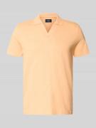 MCNEAL Slim Fit Poloshirt mit V-Ausschnitt in Lachs, Größe L