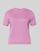 Zero Strickshirt mit Rundhalsausschnitt mit Wellensaum in Violett, Grö...