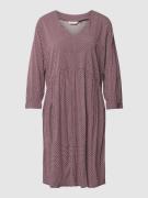 Tom Tailor Knielanges Kleid mit Allover-Print in Bordeaux, Größe 34