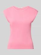 Tom Tailor Denim Regular Fit T-Shirt aus Baumwoll-Mix in Pink, Größe L