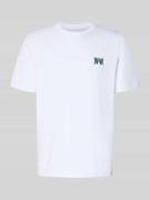 Wood Wood Regular Fit T-Shirt mit Logo-Print Modell 'Bobby' in Weiss, ...