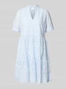 YAS Minikleid mit Lochstickerei Modell 'Holi' in Hellblau, Größe L