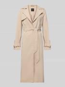Zero Trenchcoat mit Reverskragen und Bindegürtel in Sand, Größe 34