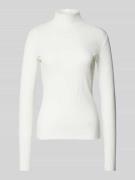 HUGO Longsleeve mit Stehkragen Modell 'Driza' in Offwhite, Größe M