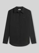 Tommy Hilfiger Relaxed Fit Langarmbluse aus reinem Leinen in BLACK, Gr...