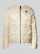Blauer USA Steppjacke mit Label-Badge Modell 'TAFT' in Beige, Größe XL