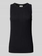 Drykorn Top in Feinripp-Optik Modell 'OLINA' in Black, Größe M