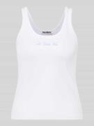 REVIEW Tanktop mit Rundhalsausschnitt und Stickerei in Weiss, Größe L