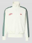 adidas Originals Sweatjacke mit Logo-Stitching und Stehkragen in Offwh...