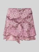 REVIEW Minirock mit asymmetrischen Stufen und Rüschen in Mauve, Größe ...