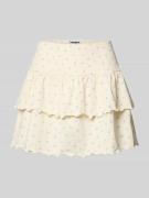 REVIEW Minirock im Stufen-Look in Offwhite, Größe L