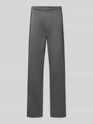 REVIEW Sweatpants mit elastischem Bund und Logo in Dunkelgrau, Größe L