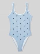 TOMMY HILFIGER Badeanzug mit Logo-Stitching in Blau, Größe L