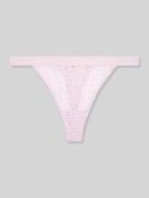 TOMMY HILFIGER String aus Spitze mit Logo Bund in Rosa, Größe L