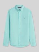 Tommy Hilfiger Regular Fit Freizeithemd aus reinem Leinen in Tuerkis, ...