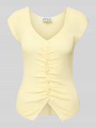 JAKE*S STUDIO WOMAN Strickshirt mit Knopfleiste und Raffungen in Hellg...