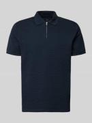 MCNEAL Regular Fit Poloshirt mit Strukturmuster in Dunkelblau, Größe L