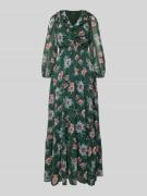 Zero Maxikleid mit Volantsaum und V-Ausschnitt in Dunkelgruen, Größe 3...