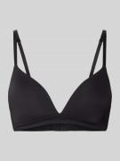 Jake*s Casual Triangel-BH mit leicht wattierten Cups in Black, Größe L