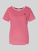 FREE/QUENT T-Shirt mit Motiv-Stitching und Rundhalsausschnitt in Rosa,...