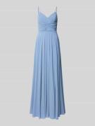 Mascara Abendkleid mit Drapierungen und V-Ausschnitt in Hellblau, Größ...