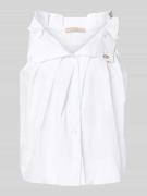 Rinascimento Bluse mit Umlegekragen und Rüschen in Weiss, Größe L