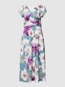 Swing Cocktailkleid mit floralem Muster in Aqua, Größe 34