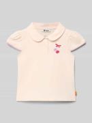 Steiff T-Shirt mit Motiv-Stitching und Polokragen in Rosa, Größe 104