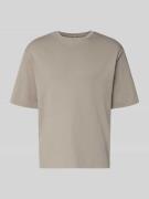 Profuomo T-Shirt mit Logo-Print und Rundhalsausschnitt in Hellgrau, Gr...