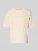 Profuomo T-Shirt mit Logo-Print und Rundhalsausschnitt in Offwhite, Gr...