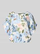 Oui Bluse aus Viskose-Mix mit U-Boot-Ausschnitt in Hellblau Melange, G...