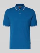 bugatti Regular Fit Poloshirt mit Logo-Stitching in Jeansblau, Größe L