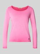 Smith and Soul Strickshirt mit Label-Detail und Muschelsaum in Pink, G...