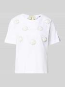 More & More T-Shirt mit Stitchings und Rundhalsausschnitt in Weiss, Gr...