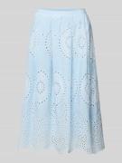 More & More Midirock mit Lochspitze in Hellblau, Größe 34