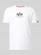 Alpha Industries T-Shirt mit Logo und Rundhalsausschnitt in Weiss, Grö...