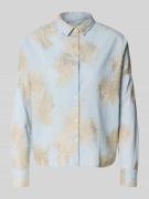 0039 Italy Regular Fit Bluse mit Stitchings Modell 'LUCY' in Hellblau,...