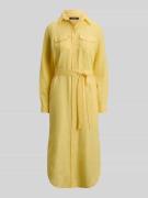 Lauren Ralph Lauren Schmales Midi Hemdblusenkleid aus reinem Leinen in...