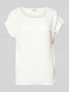 More & More T-Shirt mit U-Boot-Ausschnitt in Offwhite, Größe 34