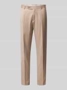 Wilvorst Anzughose aus Schurwolle mit Bügelfalten in Sand, Größe 102