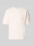 JAKE*S STUDIO MEN T-Shirt aus Bio-Baumwolle mit Stitching in Ecru, Grö...