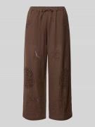 Jake*s Casual Culotte mit Lochstickerei und Eingrifftaschen in Dunkelb...