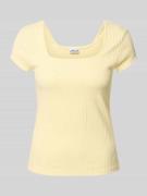 JAKE*S STUDIO WOMAN T-Shirt in Ripp-Optik mit Karree-Ausschnitt in Hel...