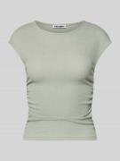REVIEW Strukturiertes T-Shirt mit Rundhalsausschnitt in Schilf, Größe ...