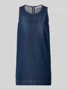 REVIEW Kurzes Jeanskleid mit Rundhalsausschnitt in Dunkelblau, Größe L