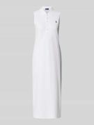 Polo Ralph Lauren Figurumspielendes Polokleid aus Baumwoll-Mix in Weis...