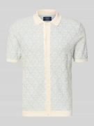 MCNEAL Strickshirt mit Polokragen und durchgehender Knopfleiste in Hel...