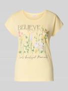 Christian Berg Woman T-Shirt mit Motiv-Print in Pastellgelb, Größe L